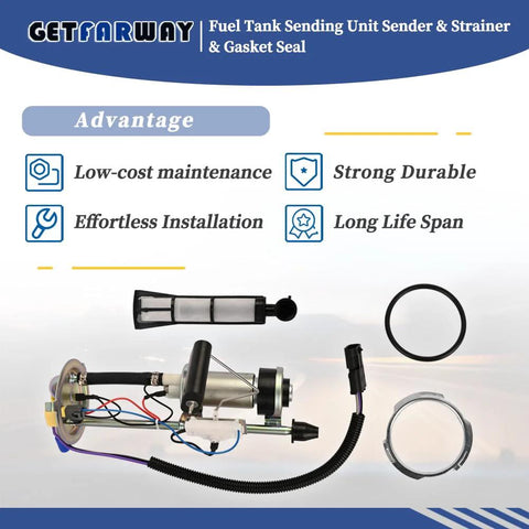 Fuel Tank Sending Unit With Strainer, Gasket Seal And Pump Replacement For Jeep Wrangler YJ 1987 1988 1989 1990 Models