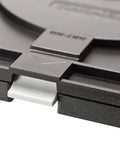Close-up of the rotating swivel base for sharpening and honing systems, low profile, low friction polymer, fits T style sharpeners.