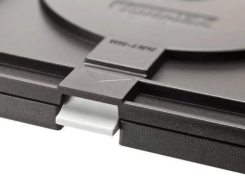 Close-up of the rotating swivel base for sharpening and honing systems, low profile, low friction polymer, fits T style sharpeners.