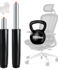 Heavy Duty Office Chair Gas Lift Cylinder Replacement with gloves, two gas lift cylinders, and 700 lbs weight support illustration