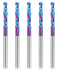 Five HQMaster up-and-down cut compression router bits, 1/8" shank, tungsten carbide spiral end mills set