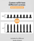 Beefy Stainless Steel 4.5 Inch Ball Bearing Hinges Matte Black Two Pack detail showing two types of included screws.