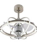 Ceiling Fan Light with Wireless Control 3 Blades Modern Ceiling Mount for, stylish silver and acrylic design with 3 transparent blades.