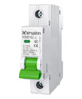1 Pole 10A DC Circuit Breaker For 12V To 110V DC Systems With DIN Rail Mount Non Polar Protection And Arc Extinguishing Compact Safe Design Solid For Battery Power Solar PV And RV Setups, white body with green lever