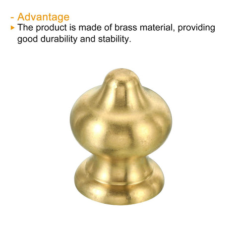Solid Brass 1/4-27 Lamp Finial Ball Cap Knob For Table Lamps Harp Top Screw Decoration in classic vintage style close-up.