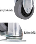 Heavy Duty Swivel Caster Wheels With Conductive Rubber Treads For Ultra Quiet Rolling And Anti Static Safety stainless steel bracket and thick rivets detail