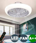 Bladeless 18 Inch Ceiling Fan With Lights Remote Control Flush Mount 3 Color Modes 3 Speeds Indoor Quiet Bedroom
