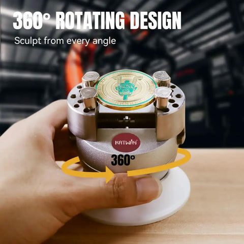 Heavy Duty 3 Inch Engravers Ball Vise With Full Set Attachments showing 360° rotating design for easy sculpting.