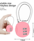 Pink padlock with 3-digit combination, part of Two Pack 3 Digit Combination Padlock Outdoor Waterproof Lock, shown in hand.