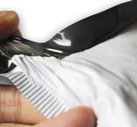Close-up of self-seal closure on 6x10 Poly Bubble Mailers Pack Of 500 Padded Shipping Envelopes For Lightweight Secure Protection In Transit Ideal For Small Item Shipping And Easy Handling
