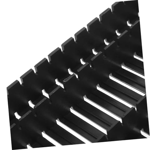 Close-up of Anti Static PCB Rack 3 Piece Set Pro Grade 25 Slot ESD Safe Circuit Board Storage And Drying Shelf, showing black slots.