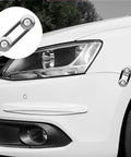 Quick Release Bumper Kit For Front And Rear Bumpers, Universal Car Fasteners mounted near car headlight with titanium tabs and O-rings