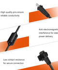 Close-up details of 29V 2A Recliner Power Adapter for Sofa Lift Chair and Desk, 2 pin, highlighting plug features