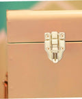 Retro Style Metal Box Hasp Latch Set 15 Piece Duckbill Draw Latch Kit in durable iron finish on small cabinet