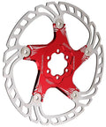 Mountain Bike Disc Brake Rotor And Pads 203mm Five Bolt Build With Stainless Steel Outer And Aluminum Inner For Hydraulic Mechanical Brakes close-up view