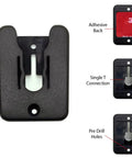 Universal CB Radio Microphone Holder Mount With Adhesive Backing And Pre Drill Holes For Quick No Fuss Install Includes T Tab Clip