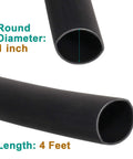1 Inch Heat Shrink Tubing Kit 3 To 1 Waterproof Dual Wall Adhesive Marine Wire Wrap Tube Tough Seal Insulation 4ft Black