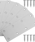 Beefy Heavy Duty Straight Brackets Set 5pcs Stainless Steel Flat Corner Braces 2.4x1.5 Inches with screws