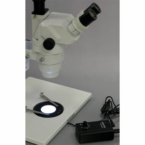 LED Round Plate Light For Microscopes 95mm Diameter Adjustable Brightness Bottom Illumination on lab microscope setup