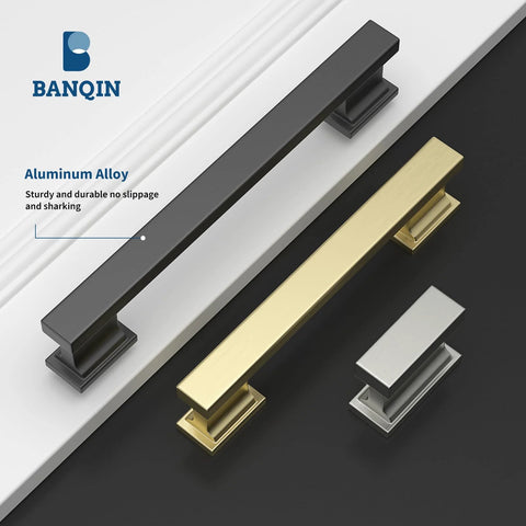 10 Pack Black 5 Inch Center To Center Cabinet Handles Drawer Pulls Square Hardware For Kitchen Cabinets Dresser Bathroom Vanity