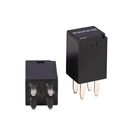 Ultra Micro ISO Automotive Relay 12V DC SPST Form A 20A High Temperature 125C Relay Pack Of 4 with pins visible, black casing