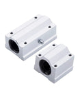 2Pcs Linear Motion Bearing Slides Set For CNC And DIY 3D Printer Builds SCS8LUU SCS10LUU SCS12LUU SCS16LUU SCS20LUU High Precision Guide Rails For Smooth Accurate Motion. two silver linear bearing blocks for CNC and 3D printer rails