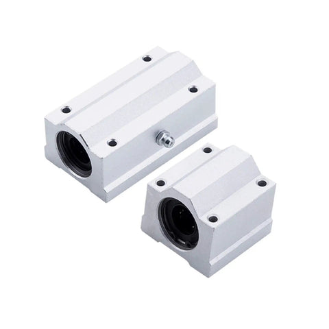 2Pcs Linear Motion Bearing Slides Set For CNC And DIY 3D Printer Builds SCS8LUU SCS10LUU SCS12LUU SCS16LUU SCS20LUU High Precision Guide Rails For Smooth Accurate Motion. two silver linear bearing blocks for CNC and 3D printer rails
