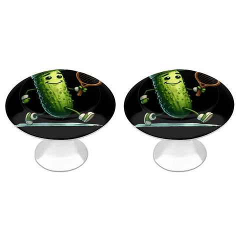 Funny Pickle Cucumber Tennis Themed Cabinet Knobs Set Of 2 Pull Handles with playful pickle design and stainless steel finish
