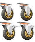 Top Shelf Heavy Duty Furniture Caster Wheels 3 Inch To 4 Inch Polyurethane Rollers with Lock Brake Non Marking Swivel Casters for Trolleys.