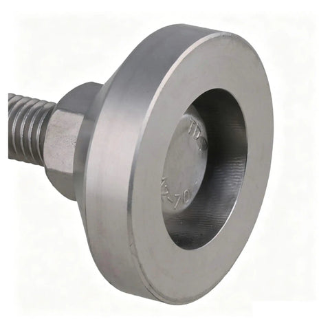 Adjustable Leveling Feet Set 4 Pcs Stainless Steel M12x50mm Threads showing close-up of beefy steel base