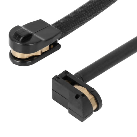 Brake pad wear sensor cables for Ford Transit Box (2013–2019); black braided sleeve, dual plug ends