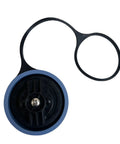 Heavy Duty Diesel Exhaust Fluid DEF Cap For Kenworth And Peterbilt Trucks A Must Have For Truckers Compatible With C500 T2000 T660 T680 T800 W900 210 320 330 335 337 362 365 384 387 388 OE 908-0223-01 showing top view with attached rubber tether.