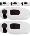 5 Piece Baby Proof Cabinet Locks Set In Brown ABS Material, Double Button Design, Easy Install Without Tools, Safe, Durable