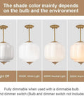 Straight Up Vintage Milk Glass Ceiling Light Fixture With Antique Brass Dome Shade Swoon Worthy Farmhouse And Schoolhouse Style Pendant Lamp 9 Inch Wide Bulb Cover Upgrade For Modern Home Decor showing light color variations.