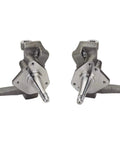 Hub-To-Hub Independent Front End Suspension Kit With 2 Inch Drop Spindles, Tubular Control Arms, 600-Lb Coilovers, Power Rack, 5x4.5 Bolt Pattern, And 1045 Heat-Treated Alloy Steel Construction For Street And Strip Performance, close-up of 2 inch drop spindles.