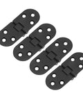 4 Pack Zinc Alloy Round Edge Hinges Set for Furniture and Sewing Tables, flush close folding hardware with 180 degree opening