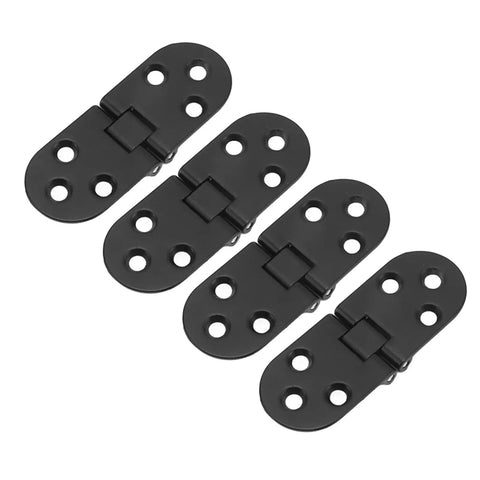 4 Pack Zinc Alloy Round Edge Hinges Set for Furniture and Sewing Tables, flush close folding hardware with 180 degree opening