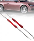 2 Piece Hook And Pick Set With Rolling Flower Handle Multi Angle Hook Picks For Removing Small Fuses Gaskets Springs And O Rings Durable Carbon Steel Tools For DIY And Pro Use displayed with red car background