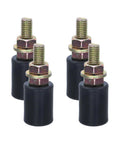 Four black sliding gate guide rollers with nylon bearings, heavy duty gate wheels for 1.57 by 1.18 inch sliders, pulley systems and electric doors.