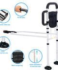 Elderly Bed Rail With Non Slip Handle And Motion Activated Night Light For Seniors Upgrade 2026 Adjustable Bed Assist Rail ASTM Approved