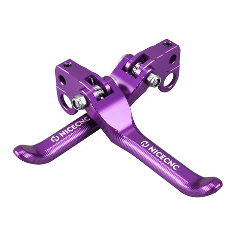 Foldable Front And Rear Brake Levers For Surron Light Bee X S L1E And Segway X160 X260 6061 Aluminum CNC Adjustable Clutch Levers With Durable Fold Design In Purple Finish