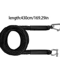 Elastic Bungee Dock Line For Boat Mooring 14 Ft Rope With 316 Stainless Steel Clips coiled with length measurement shown