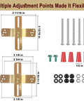 Two Pack 4 Inch Light Fixture Mounting Brackets With 180 Degree Adjustable Crossbar For Standard 4 Inch Electrical Boxes Includes Screws Nuts, gold bracket and hardware