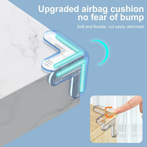 8 Pack Baby Corner Protectors With Soft Silicone For Furniture And Glass Countertops Clear Corner Guards Bumpers For Cabinets Kid Safe Living Space And Baby Proofing Odorless Non Yellowing Design on table edge