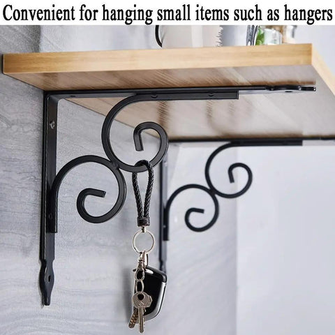 Heavy Duty Corner Brackets Four Pack L Shape Shelf Supports Rust Proof Iron Angle Braces for hanging keys and small items