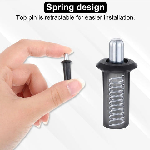 Top Shelf Cabinet Door Repair Pins Heavy Duty Metal Plastic Damper Hardware 20 Pack showing spring design for easy installation.
