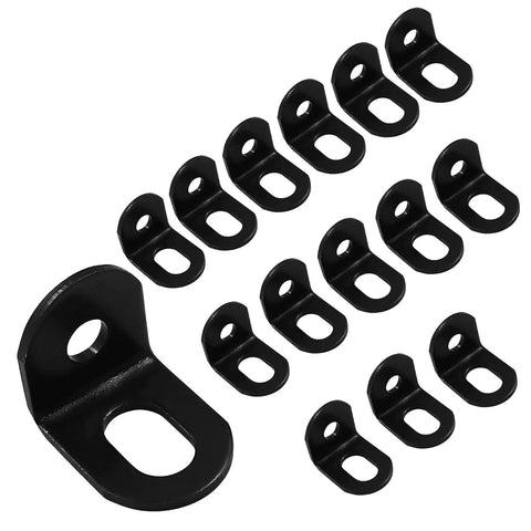 15 Piece Adjustable Right Angle Brackets L Shape Corner Brace Set Black For Furniture And DIY Projects, Heavy Duty Steel, 18x18x21mm
