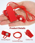 Hand holding Treadmill Safety Key With Magnet Lock Replacement Kit in red, lightweight ABS, emergency stop accessory for running machines.