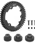 Heavy Duty Hardened Steel Spur Gear Set 46T 1 Mod With 18T 20T 22T Pinions For Traxxas 1/10 Maxx gears shown with screws