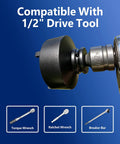 Garage Ready 13 Piece Axle Nut Socket Kit Featuring Hella Tough Exterior four tooth socket compatible with 1/2" drive tools.